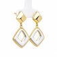 Dual-Tone Geometric Drop Earrings