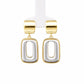 Gold & Pearl Rectangular Drop Earrings