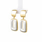 Gold & Pearl Rectangular Drop Earrings