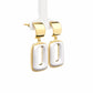 Gold & Pearl Rectangular Drop Earrings