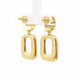 Gold & Pearl Rectangular Drop Earrings