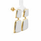 Dual-Tone Brushed Square Drop Earrings