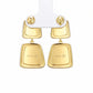 Dual-Tone Brushed Square Drop Earrings