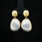 Two-Tone Brushed Teardrop Earrings