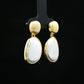 Two-Tone Brushed Teardrop Earrings