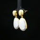 Two-Tone Brushed Teardrop Earrings