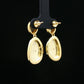 Two-Tone Brushed Teardrop Earrings