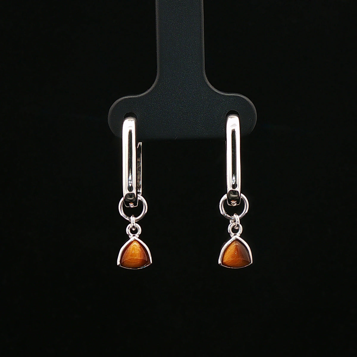 Amber Drop Rectangle Hoop Earrings