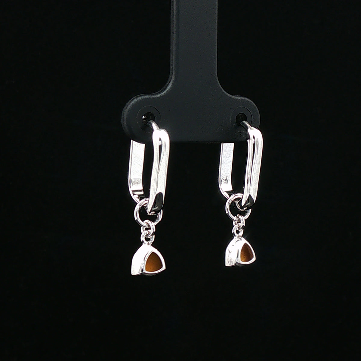 Amber Drop Rectangle Hoop Earrings