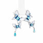 Blue Butterfly Crystal Drop Earrings