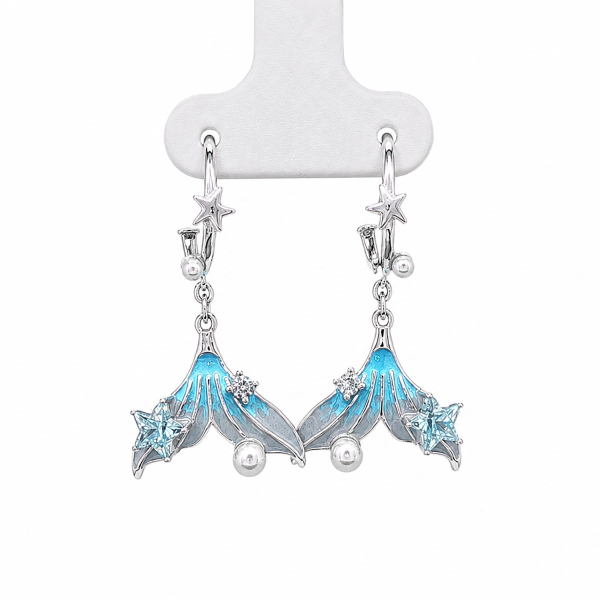Ocean Tail Star Pearl Drop Earrings
