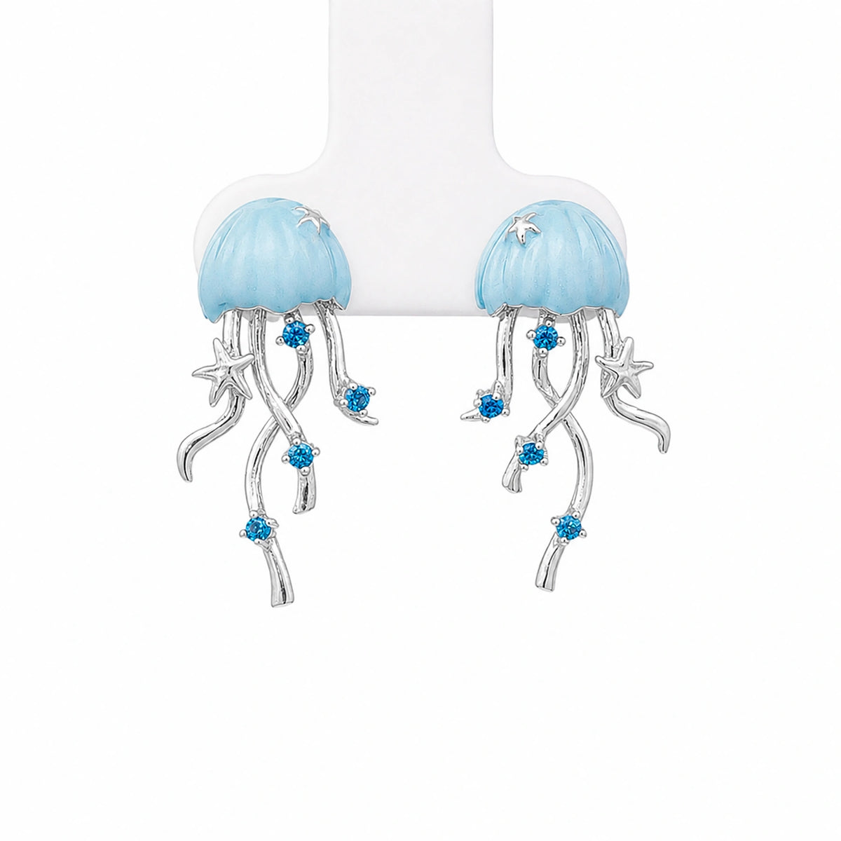 Ocean Jellyfish Blue Drop Earrings