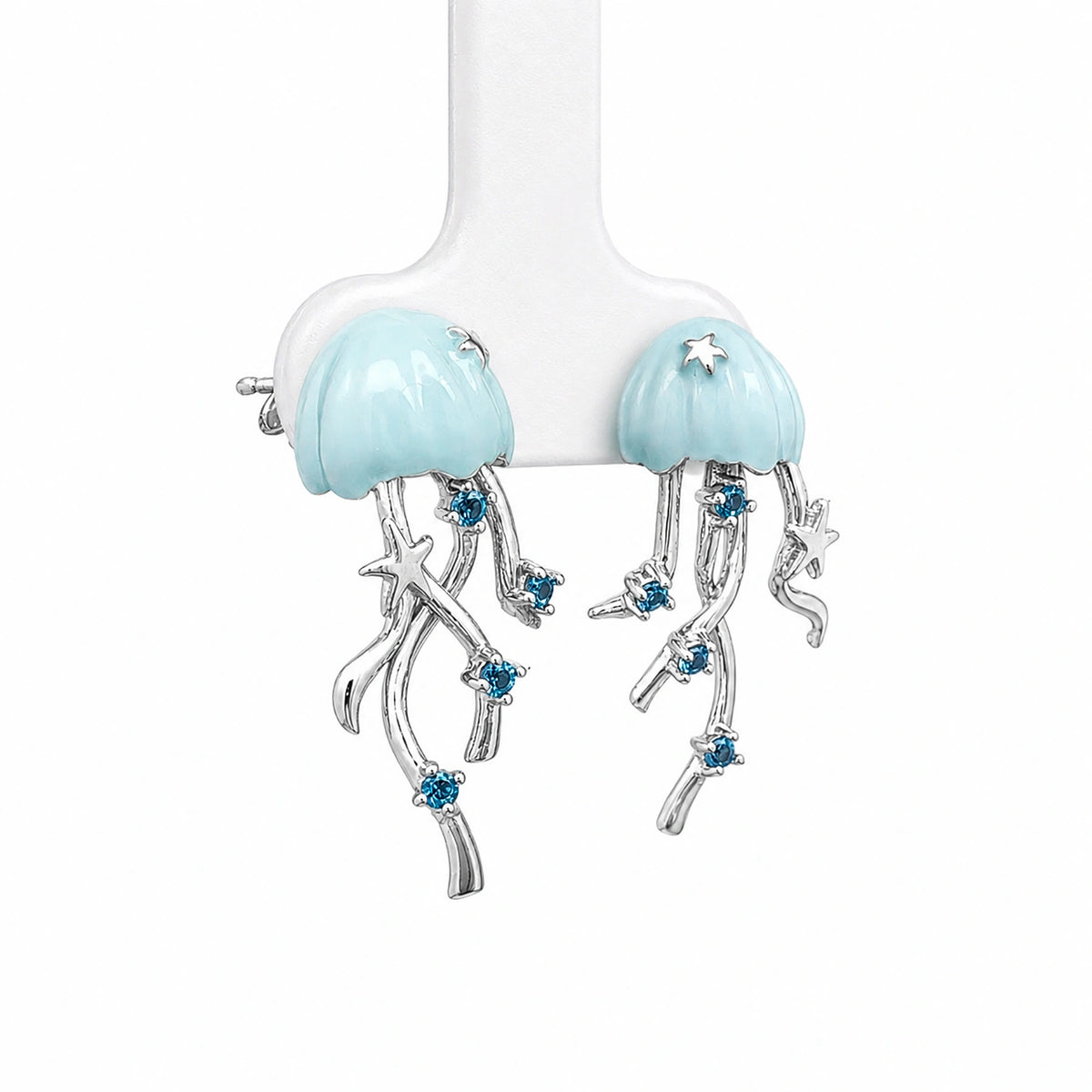 Ocean Jellyfish Blue Drop Earrings