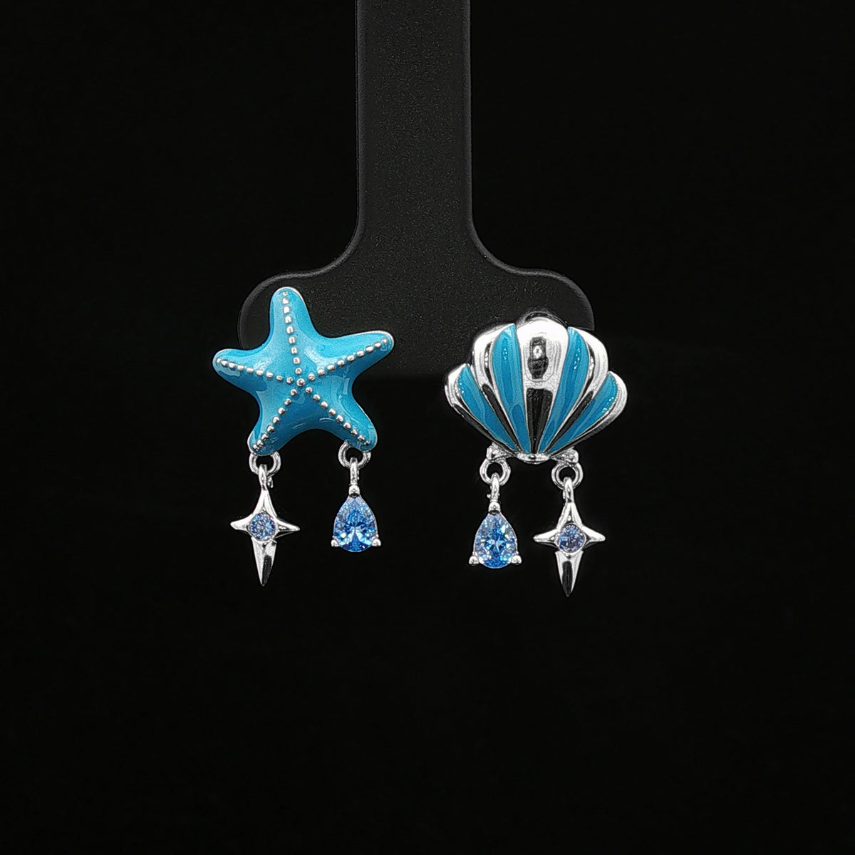 Ocean Charm Shell & Starfish Earrings