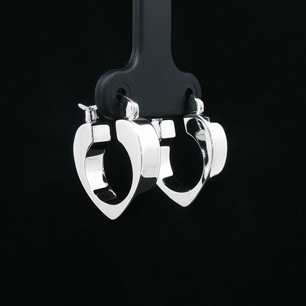 925 Silver Heart Hoop Earrings