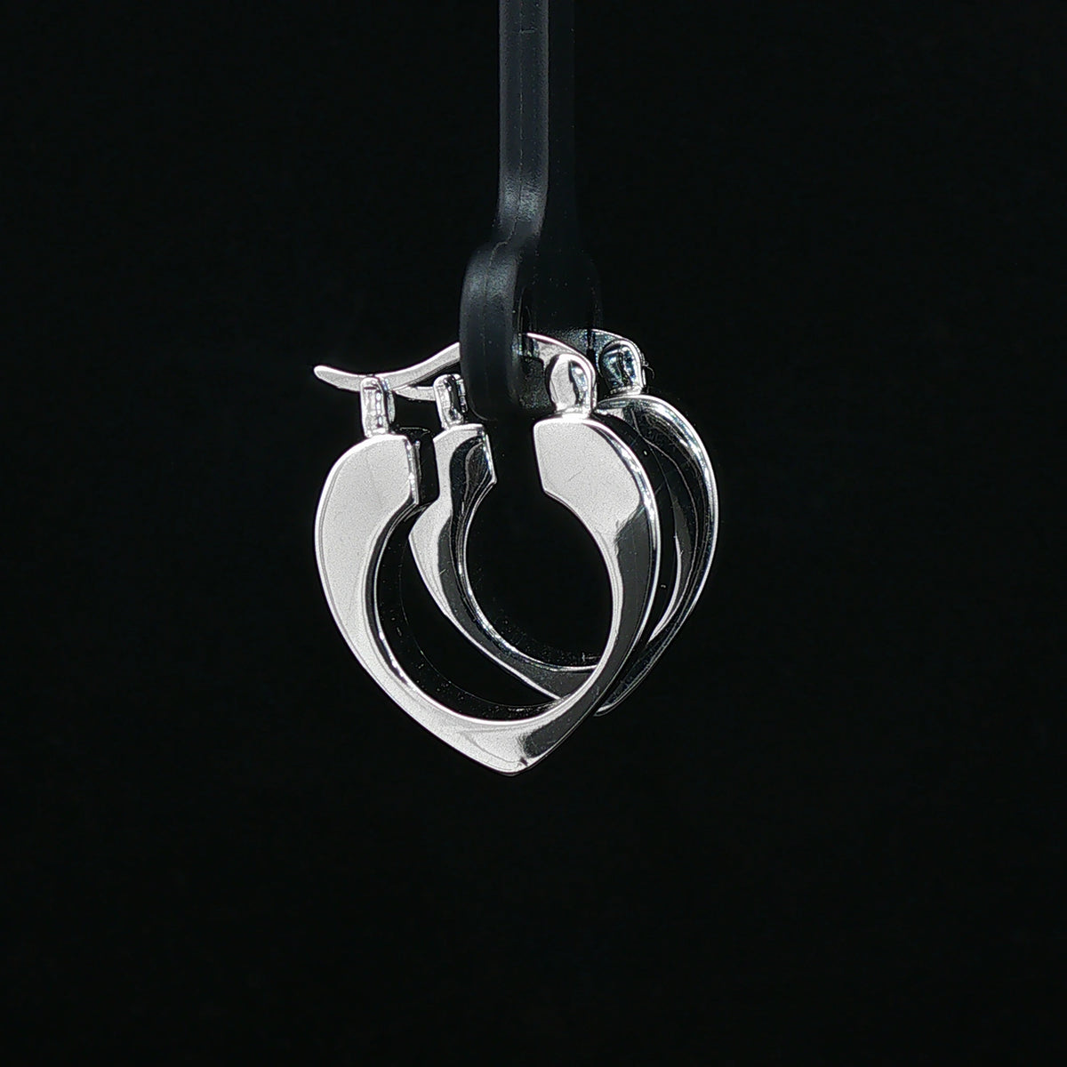 925 Silver Heart Hoop Earrings