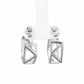 Geometric Black & White Silver Hoop Earrings
