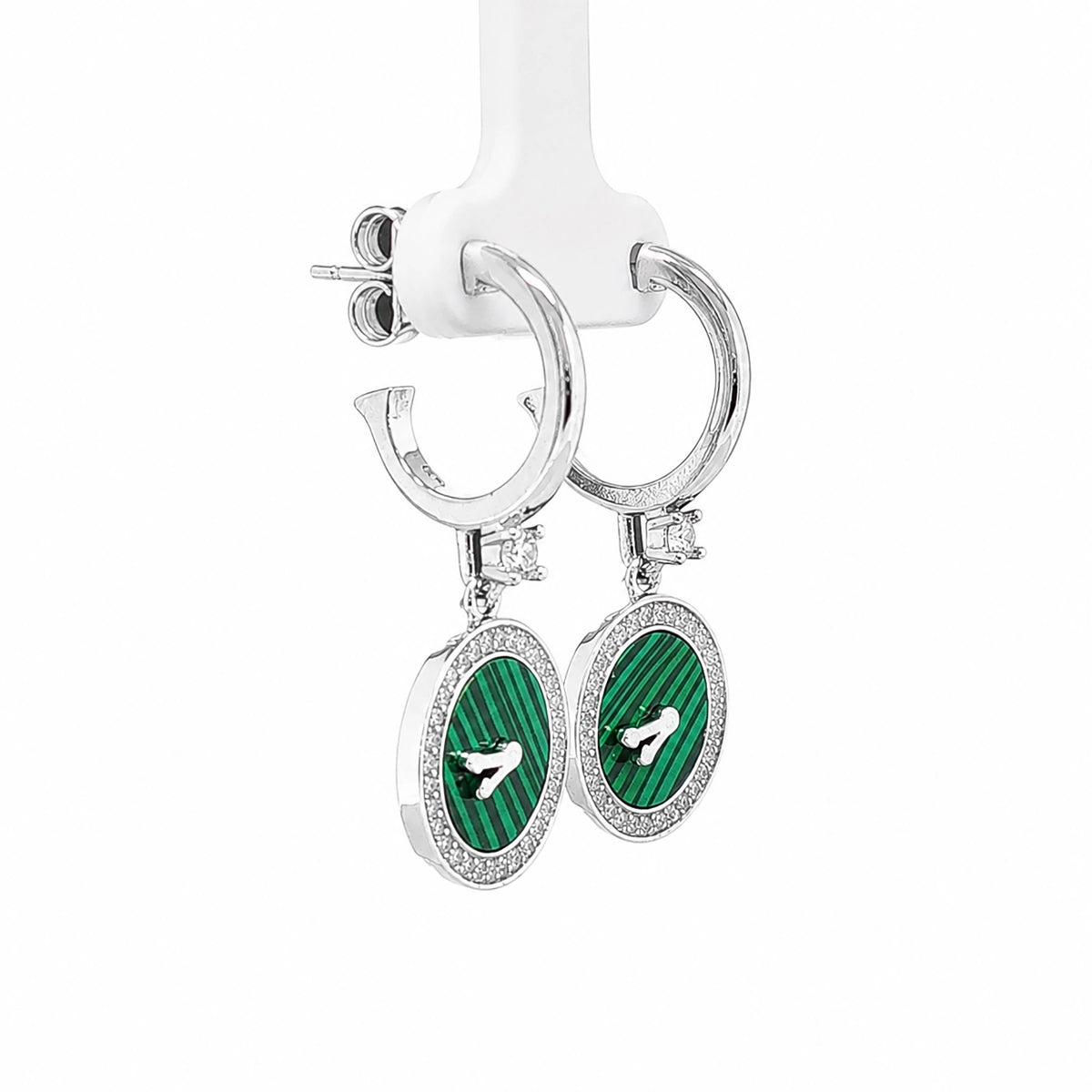 Silver Cushion Spark Stud Earrings