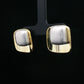 Dual-Tone Cushion Square Stud Earrings