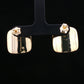 Dual-Tone Cushion Square Stud Earrings