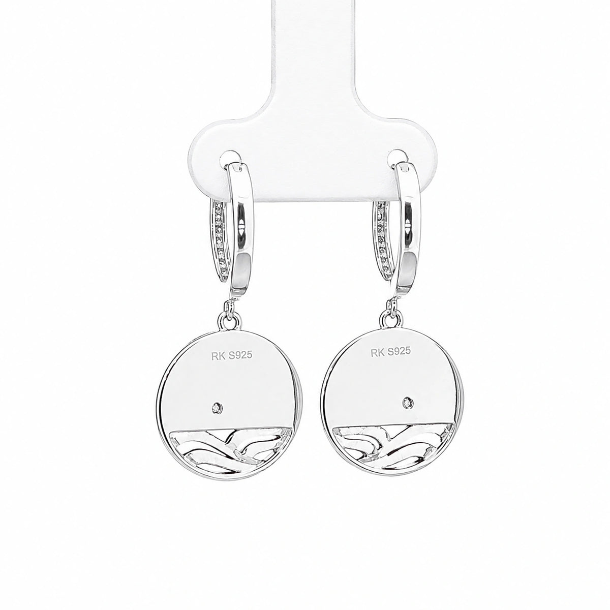 Ocean Dolphin Mother of Pearl Hoop Earrings