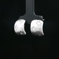 Silver Textured Floral Huggie Earrings