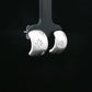 Silver Textured Floral Huggie Earrings