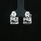 Silver Textured Floral Huggie Earrings