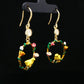 Golden Bird Garden Hoop Earrings