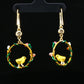 Golden Bird Garden Hoop Earrings