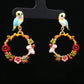 Enchanted Bird Garden Hoop Earrings