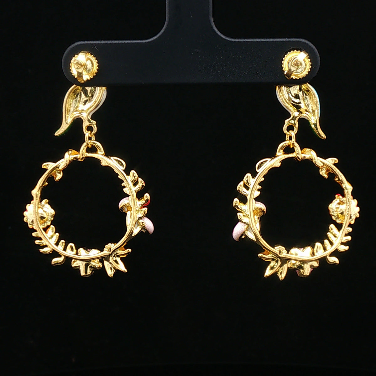 Enchanted Bird Garden Hoop Earrings