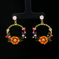 Garden Bloom Floral Hoop Earrings