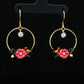 Floral Hoop Drop Earrings
