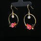 Floral Hoop Drop Earrings