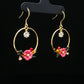Floral Hoop Drop Earrings