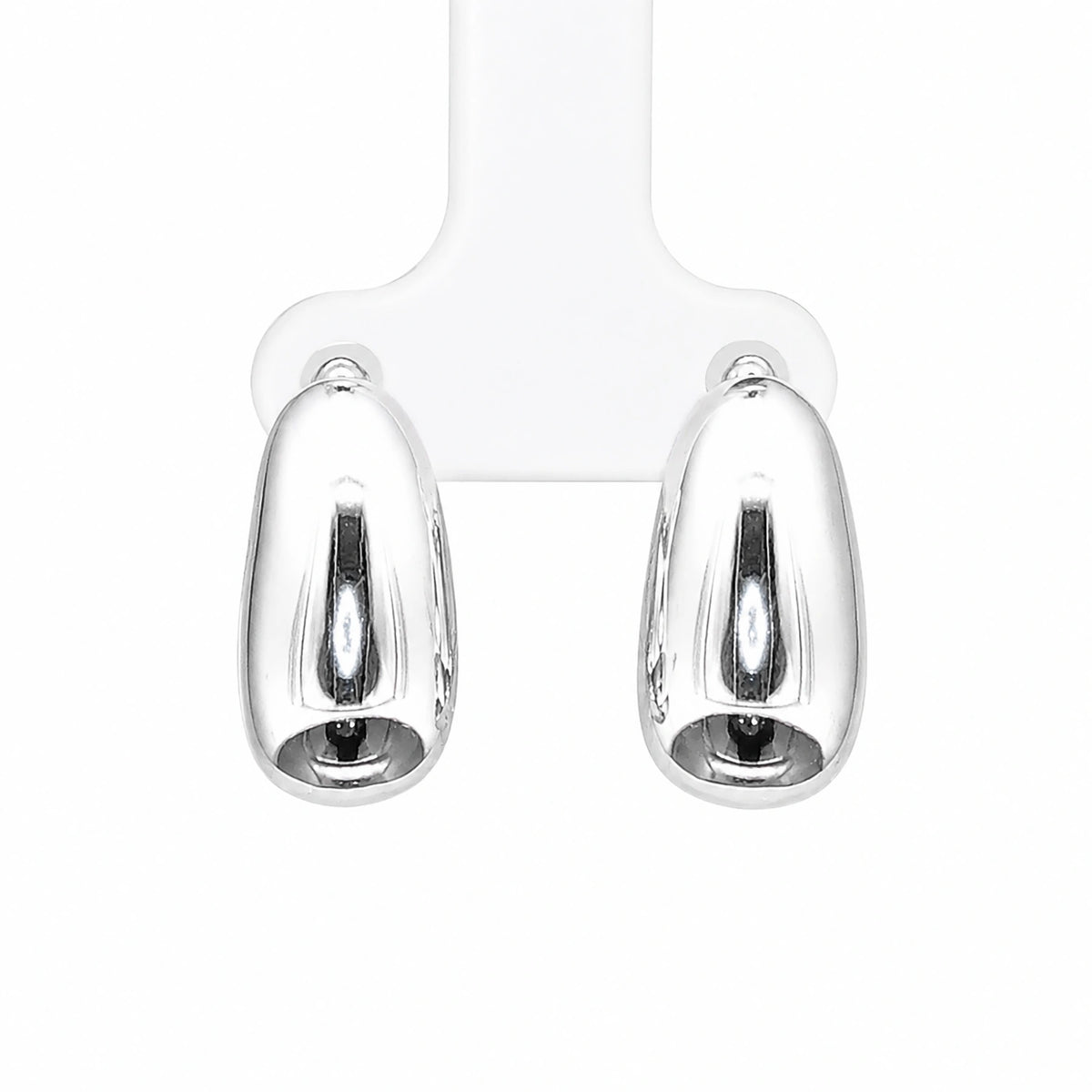 Chunky Silver Huggie Hoop Earrings