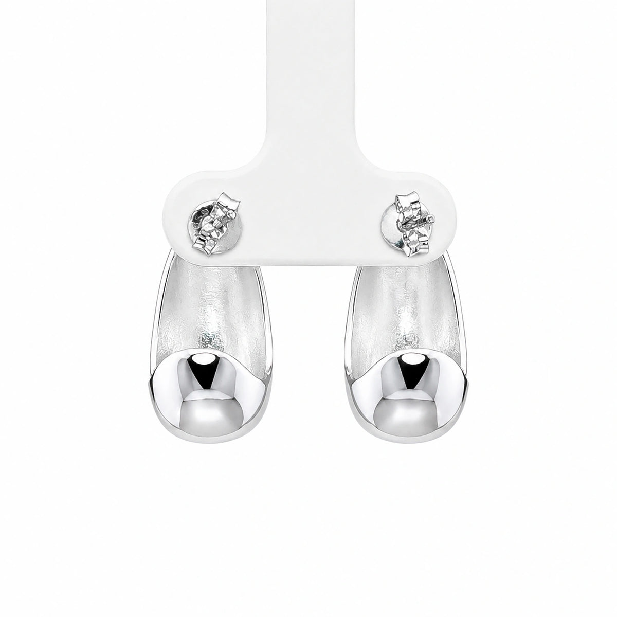 Chunky Silver Huggie Hoop Earrings