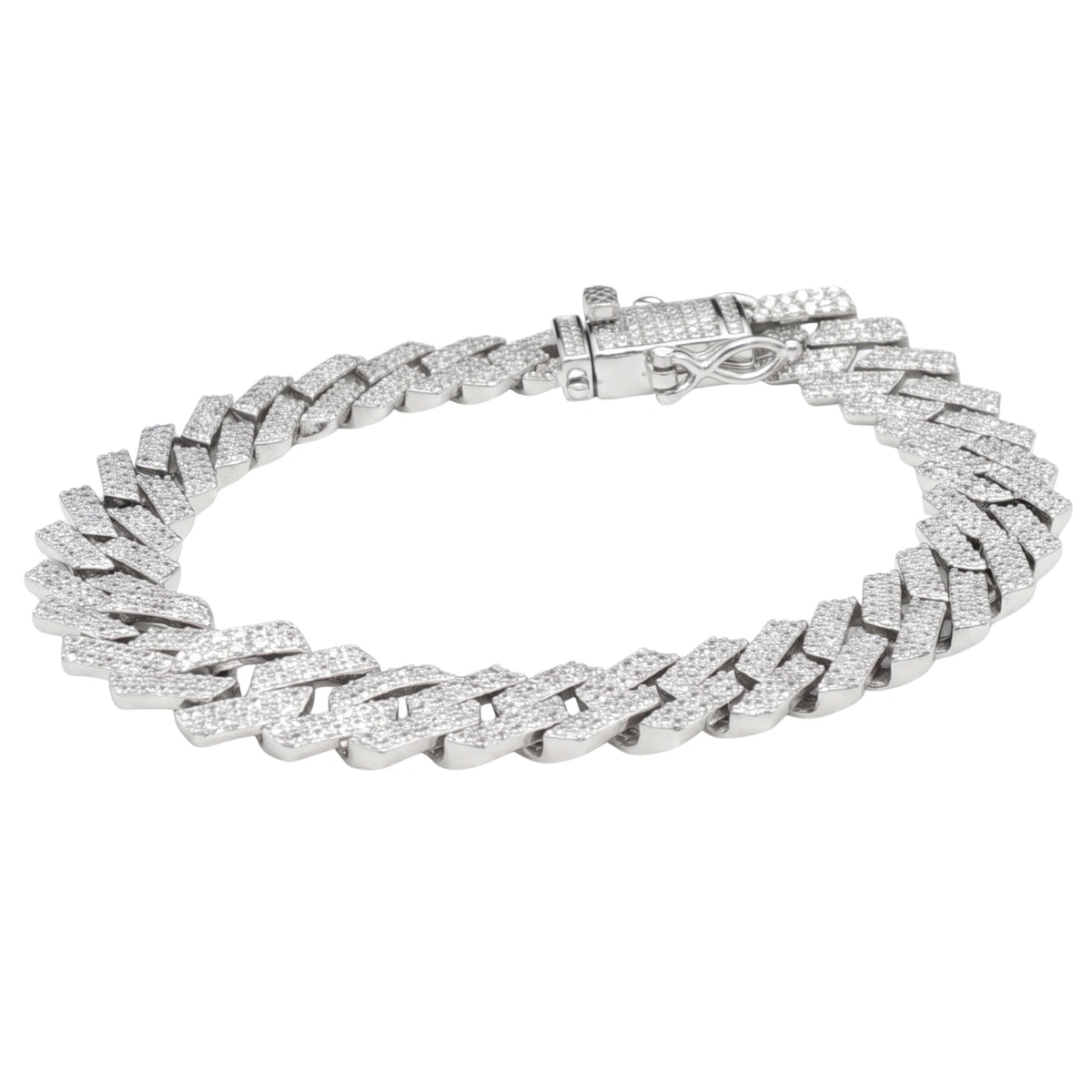Alencia Iced Cuban 925 Sterling Silver Bracelet