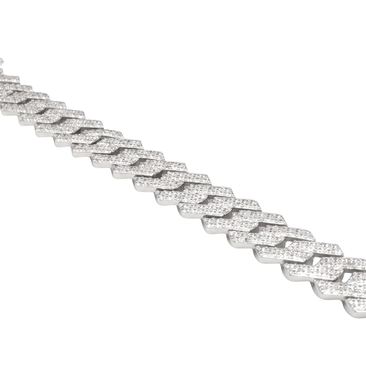 Alencia Iced Cuban 925 Sterling Silver Bracelet