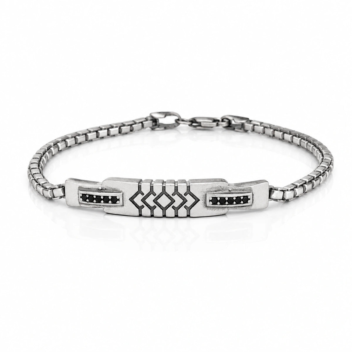 Alencia Geo Noir 925 Sterling Silver Bracelet