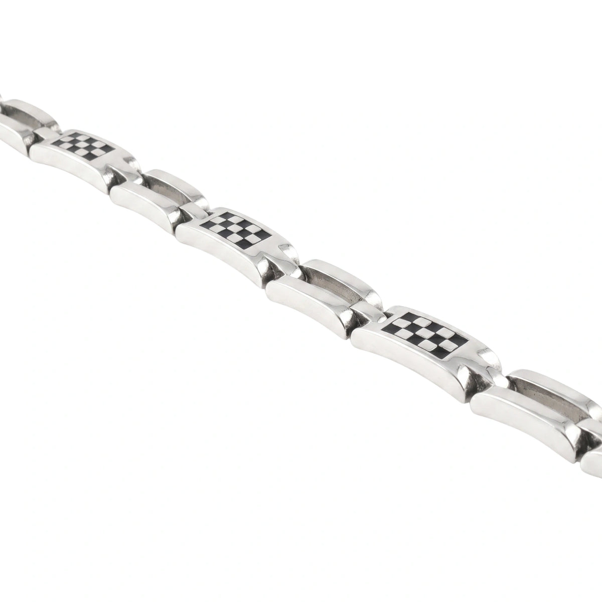 Alencia Checkmate Link 925 Sterling Silver Bracelet
