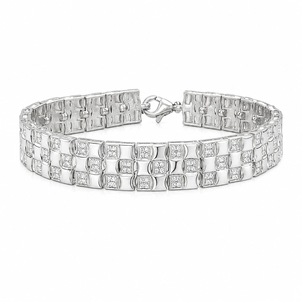 Alencia Luxe Grid 925 Sterling Silver Bracelet