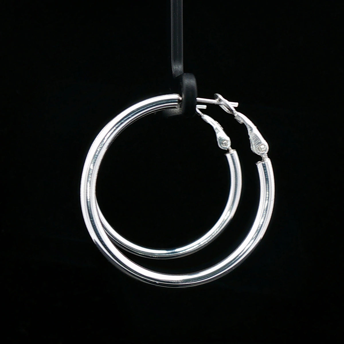 Classic Round Silver Hoop Earrings