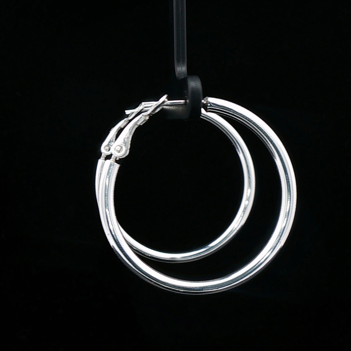 Classic Round Silver Hoop Earrings