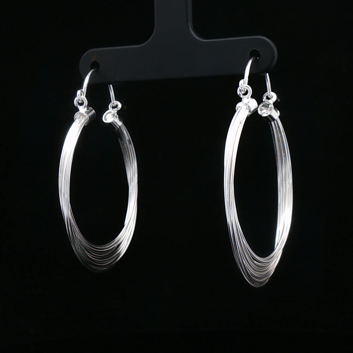 Silver Multi-Layer Hoop Earrings