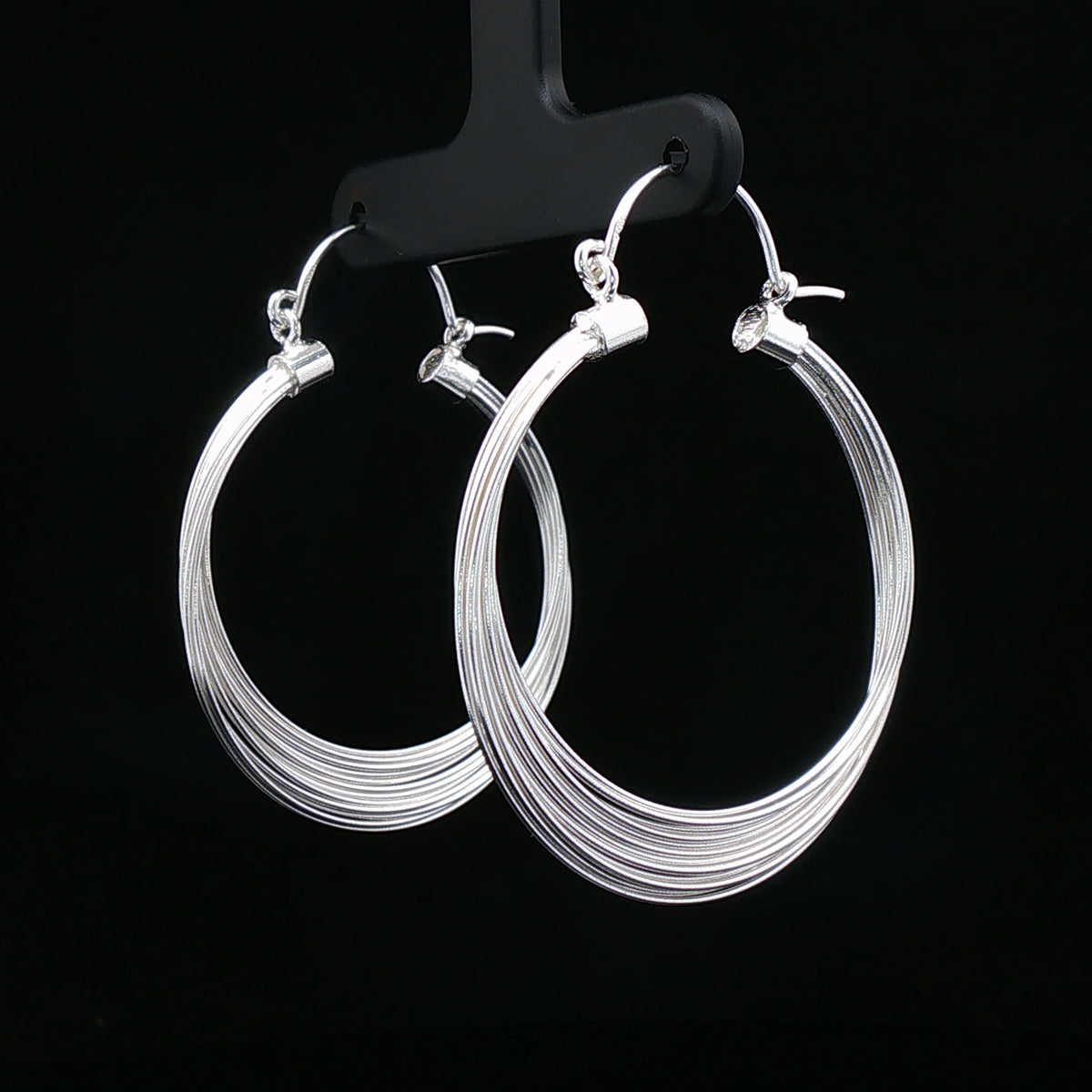 Silver Multi-Layer Hoop Earrings