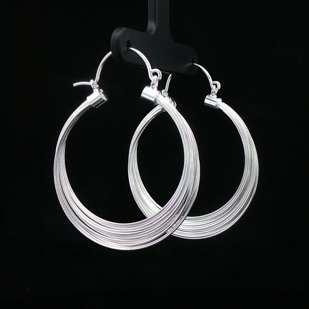 Silver Multi-Layer Hoop Earrings
