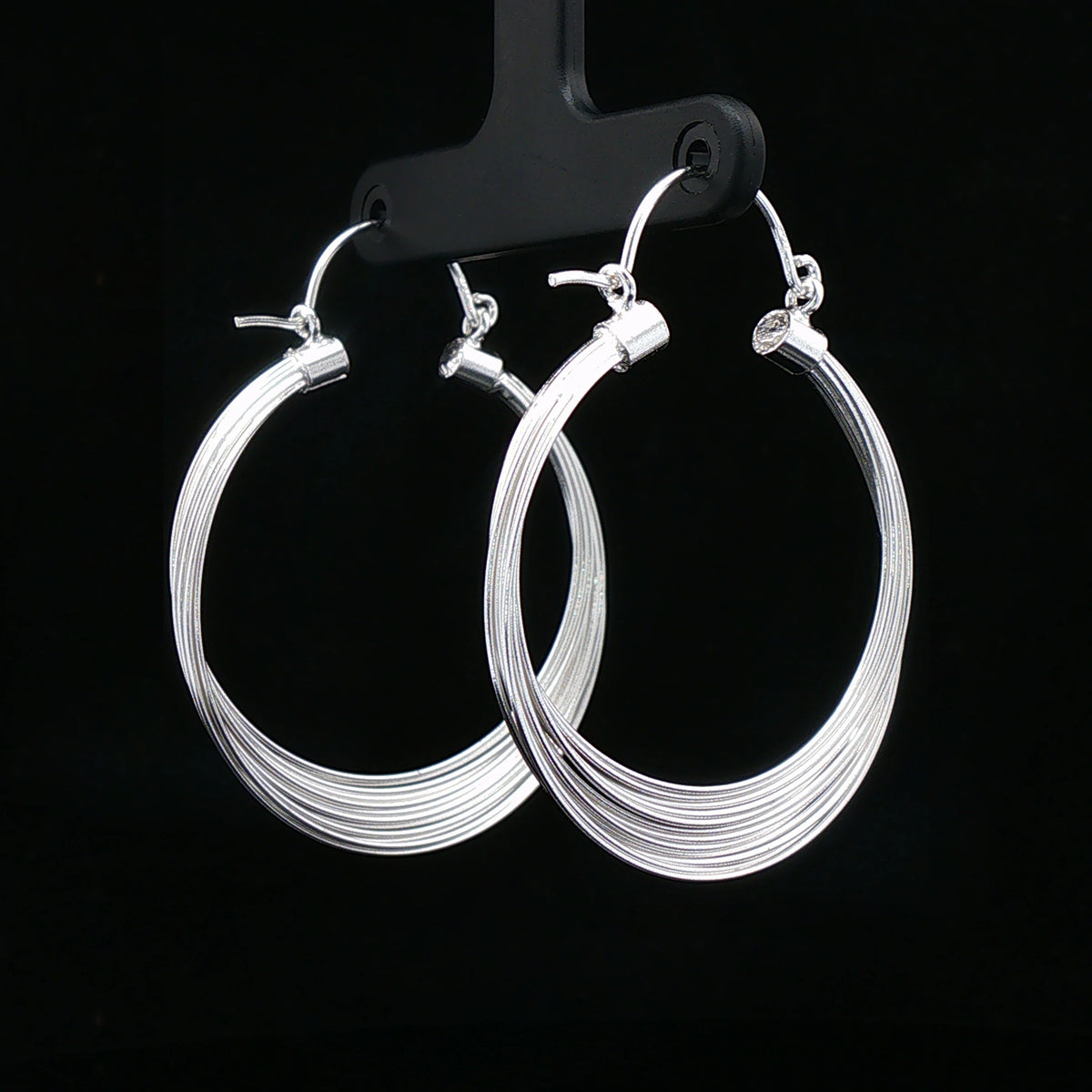 Silver Multi-Layer Hoop Earrings