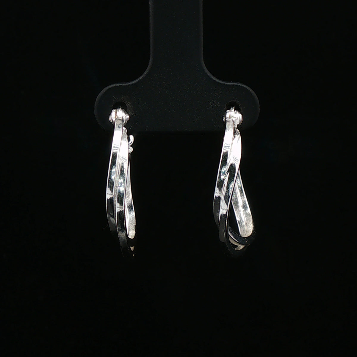 Silver Dual-Line Hoop Earrings